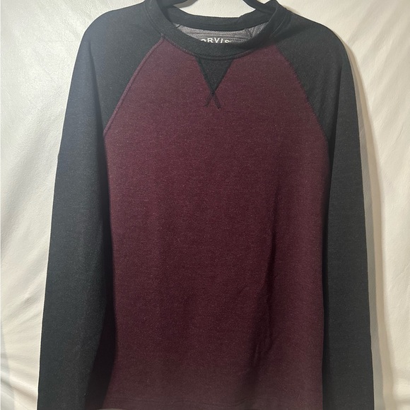 Orvis Classic Collections Hiking‎ Long Sleeve Sweatshirt Grey/Maroon Crew Neck - Picture 1 of 5